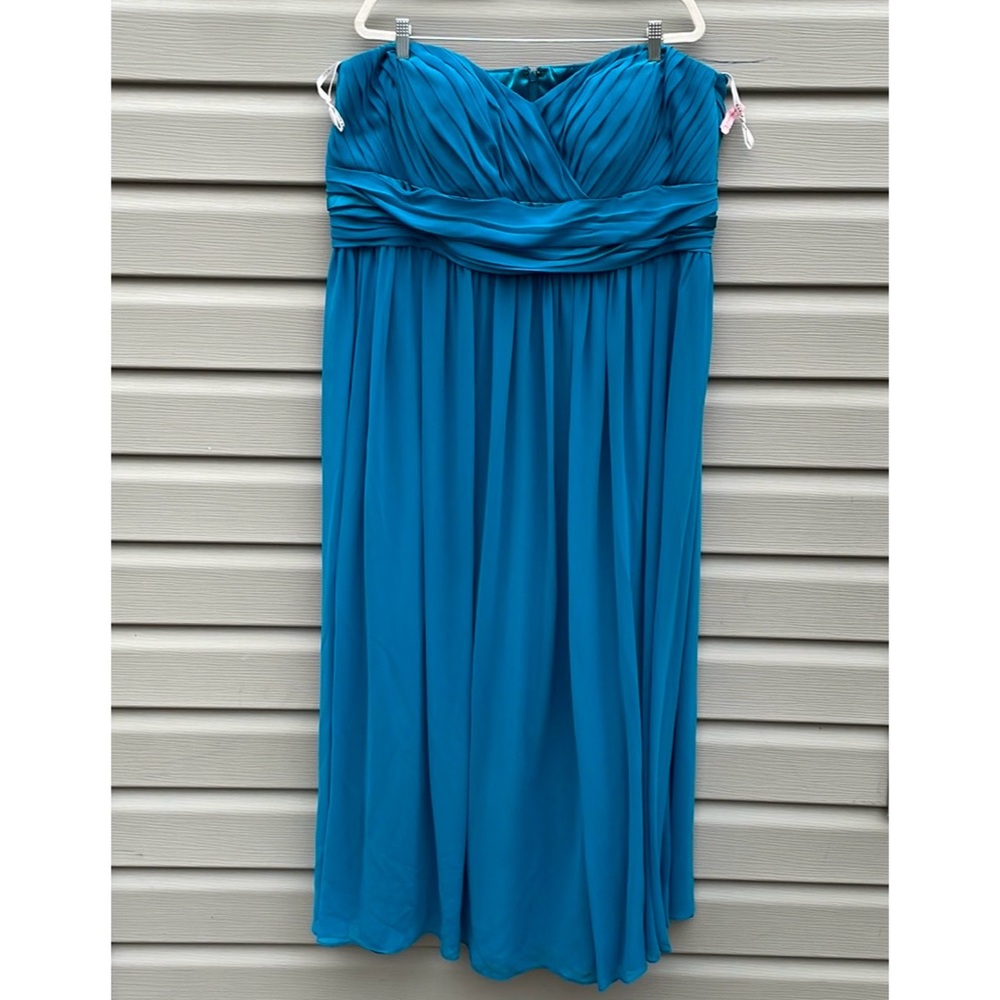 Teal Strapless Sweetheart Maxi Dress